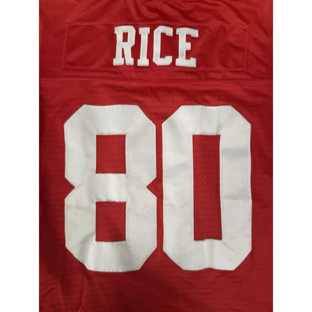 Reebok NFL Vintage San Fransisco 49ers Boys Jersey Jerry Rice Size Small 8 Red - Picture 16 of 16